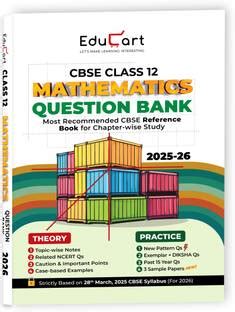 Educart CBSE Class 12 Mathematics Question Bank 2025-26 on new Syllabus ...