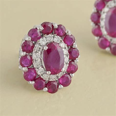 Azure Gold Diamond and Ruby Ear Studs – Moi Fine Jewelry