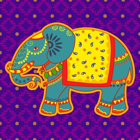 Gajraj, Elephant in Indian Art Style Wallpaper for Wall - Magicdecor®
