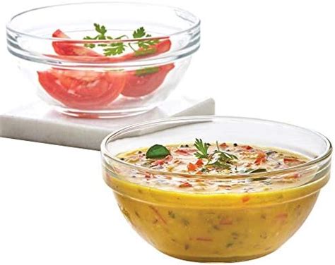 Buy Borosil Set of 6 Pcs Borosilicate Glass Mixing & Serving Bowls 377 ...
