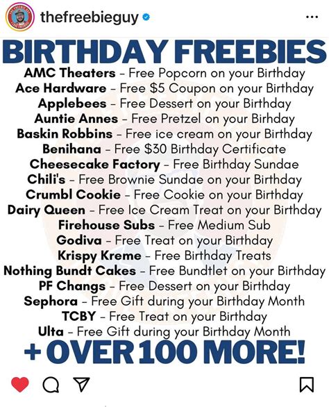 Pin by Kimberly Boyette on Gifts | Free birthday stuff, Birthday ...