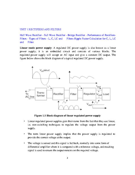 EC UNIT 1 - Rectifiers and Filters Overview and Analysis - Studocu