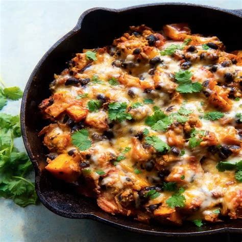 Butternut Squash & Black Bean Enchilada Skillet