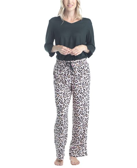 Hanes Women's Sleepwear Lounge PJ Set, Butter Knit 3/4 V-Neck Top and ...