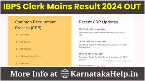 IBPS Clerk Mains Result 2024: IBPS ಕ್ಲರ್ಕ್ ಹುದ್ದೆಗಳ ಫಲಿತಾಂಶ ಪ್ರಕಟ