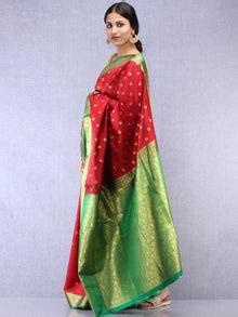 Banarasee Art Silk Self Weave Saree With Zari Work – InduBindu