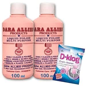 Dara allied liquid brass polish multipurpose 100 ml each brass cleaning ...