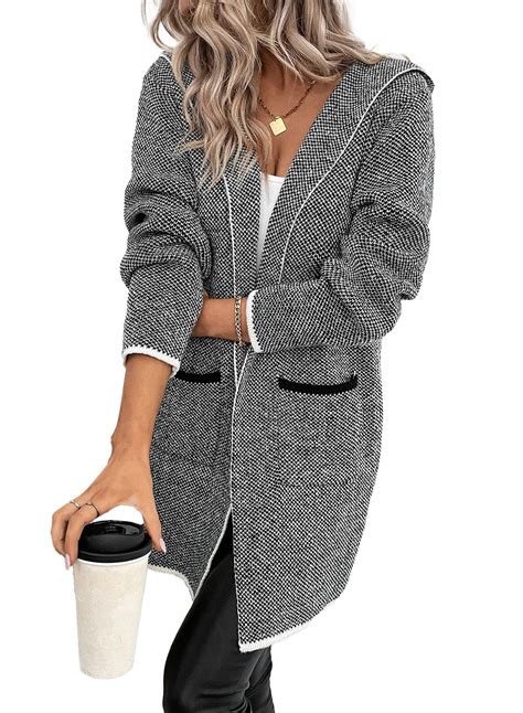Eytino Hooded Oversized Cardigans for Women Cardigan Sweaters Open ...