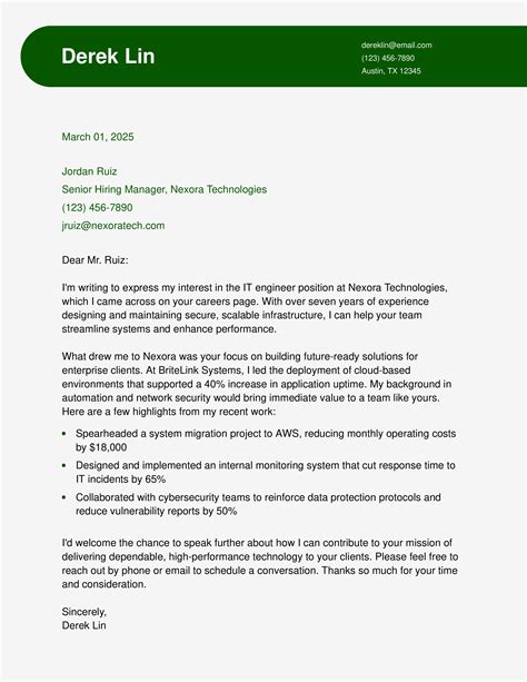 Information Technology Cover Letter 的图像结果