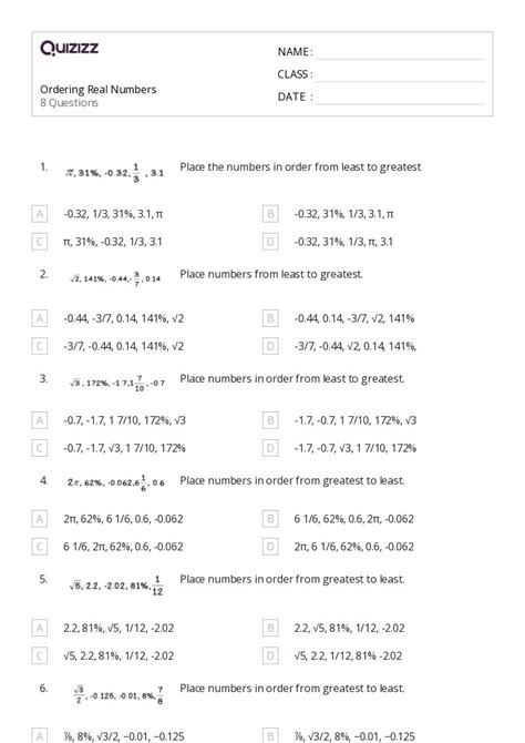 Image result for Ordering Real Numbers