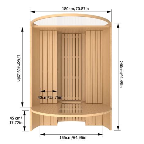 6 Person Outdoor Barrel Sauna with Front Porch, Hemlock Traditional ...