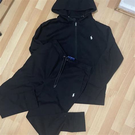 Men’s Polo Ralph Lauren Tracksuit - Black -... - Depop