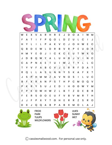 Image result for Spring Word Search Printable PDF