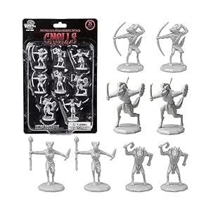 Buy 8 Unpainted Fantasy Gnoll Mini Figures- All Unique Designs- 1" Hex ...