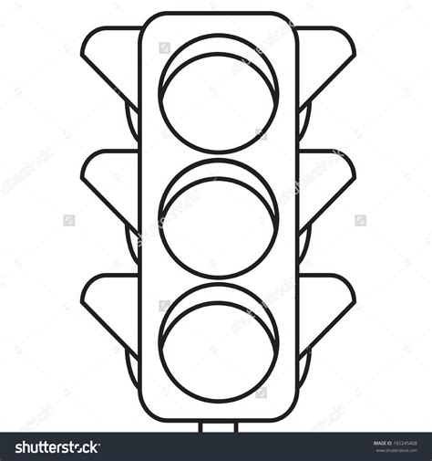 Traffic Lights Outline Vector Design