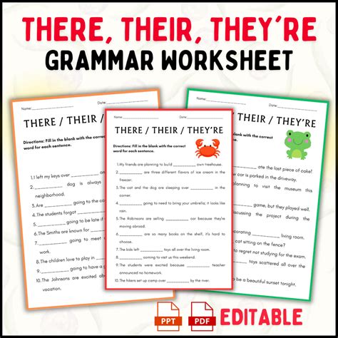 Worksheet There Their They're