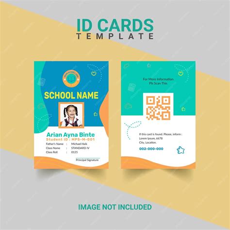 Premium Vector | Student Id Card design template Id card design for school Identity Card Design