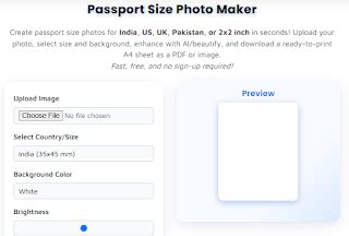Passport size photo converter