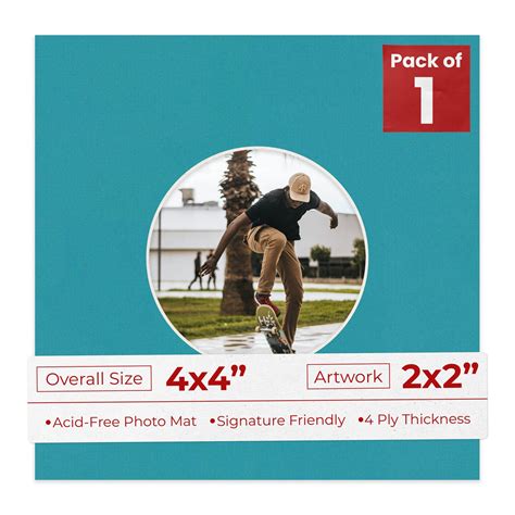 Ocean Blue Mat Board for 4x4 Inch Frames - Circle Opening for 2x2 ...