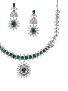 Buy Priyaasi Elegant Harmony with American Diamonds and Green Stones ...