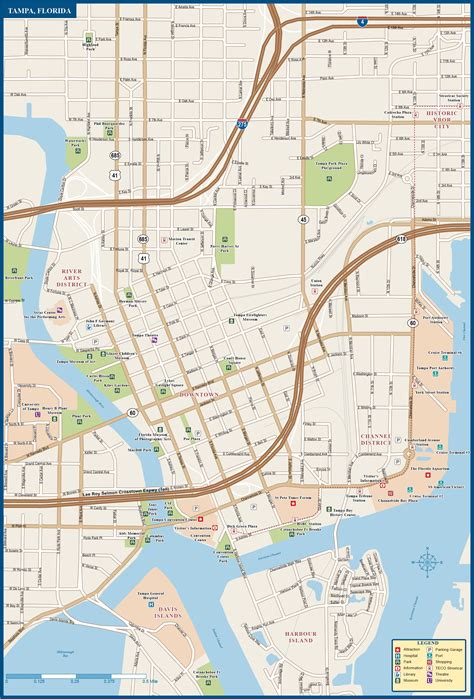 Tampa Downtown Map | Digital Vector | Creative Force