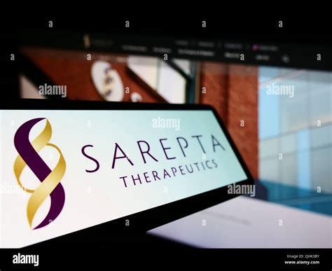 Smartphone with logo of American company Sarepta Therapeutics Inc. on ...