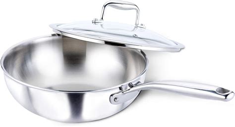 QX LIVING Stainless Steel Tri-Ply Clad Wok with India | Ubuy