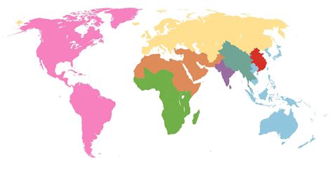 The World Divided Into 8 Equal Regions With 1 Billion People Each ...