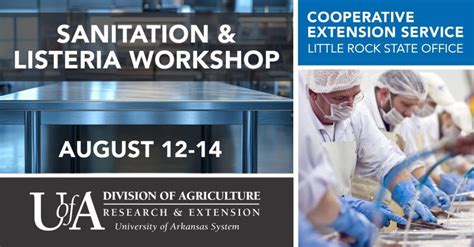 Sanitation & Listeria Workshop, Arkansas Extension State Office 2301 S ...