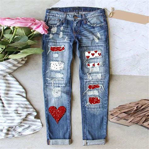 fvwitlyh Tummy Control Jeans for Women's Ripped Boyfriend Jeans ...
