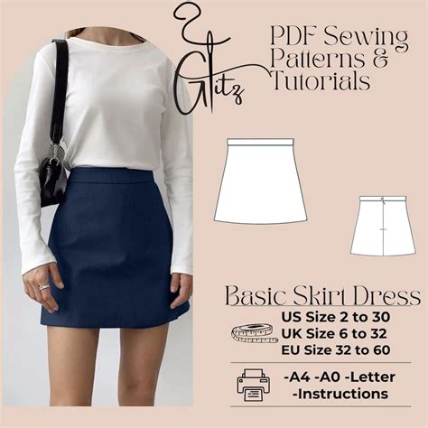 Mini Skirt Sewing Pattern A Line Mini Skirt Easy Pattern PDF Digital ...