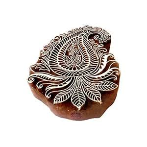 Buy Decorative Printing Block Large Paisley Shape Big Wood Stamp Online ...