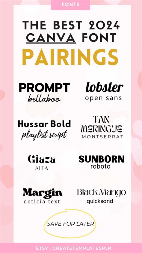 The best canva font combinations 2024 canva font pairing – Artofit