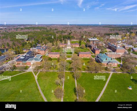 Phillips Academy aerial view in spring including Samuel Phillips Hall ...