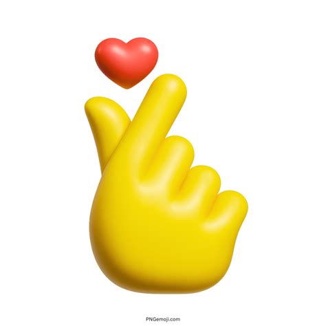 Korean Finger Heart Emoji PNG 3D & Text Art Copy and Paste – PNG Emoji
