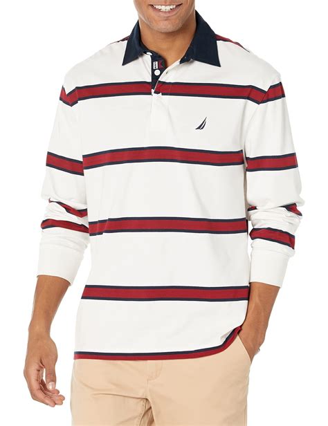 Nautica Men's Relaxed Fit Long-Sleeve Rugby Polo | Mens polo shirts ...
