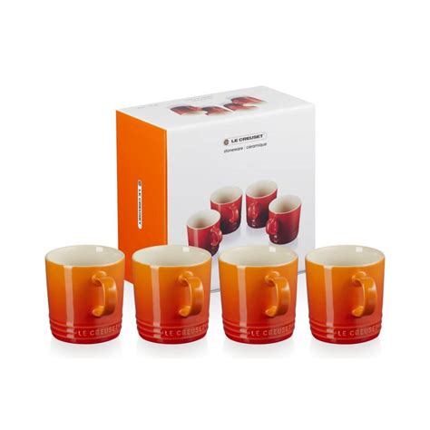 Le Creuset Stoneware Set of 4 Mugs 350ml Volcanic | Crate and Barrel KSA