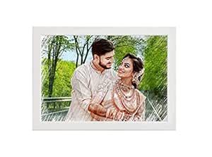 Vsk Personalized Digital Color Sketch Photo Frame Gift for Couple ...
