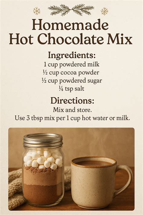 Cozy Homemade Hot Chocolate Mix – Just Add Water or Milk! in 2025 ...