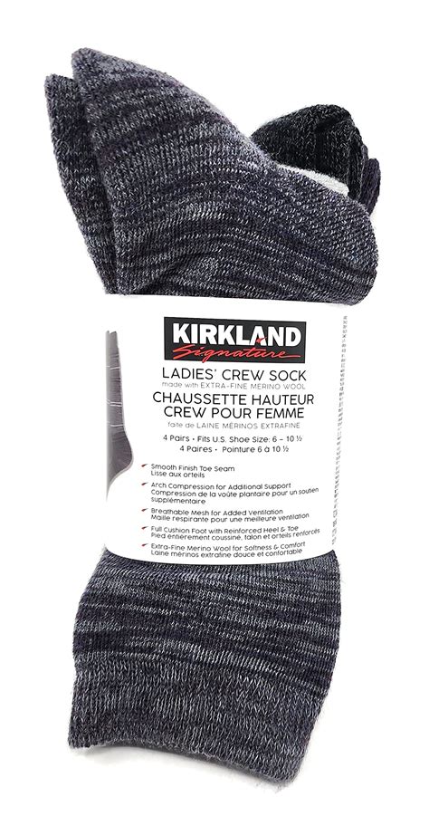 Kirkland Signature Women's Extra Fine Merino Wool Trail Socks - 4 Pairs ...