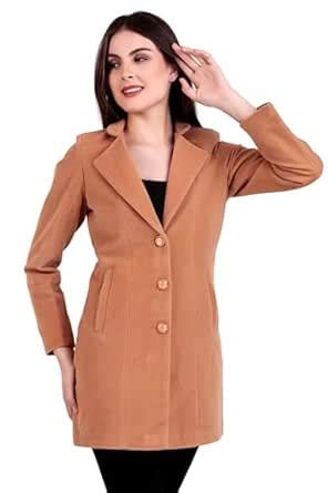 Buy Brazo Women’s Long Winter Coat |Classic Professional Style, Wool ...