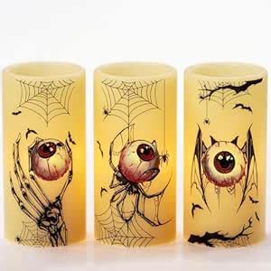 Buy Eldnacele Halloween Flameless Flickering Candles with Timer ...