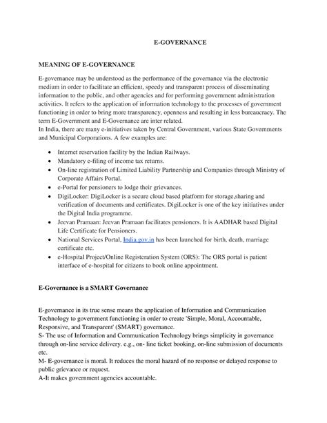 1589360628 E Governance - E-GOVERNANCE MEANING OF E-GOVERNANCE E ...