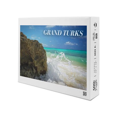 Grand Turk, Turks and Caicos Islands, Rocks and Wave (19x27 inches, Premium 500 Piece Jigsaw ... - neighbors of turks crossword clue