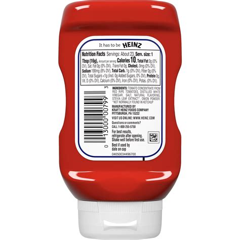 Heinz Sugar Free Ketchup Ingredients at Stella Prell blog