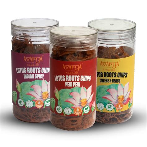 Avarya Lotus Root Chips | Low Oil, Guilt-Free Snack | Combo of 3 Flavor ...