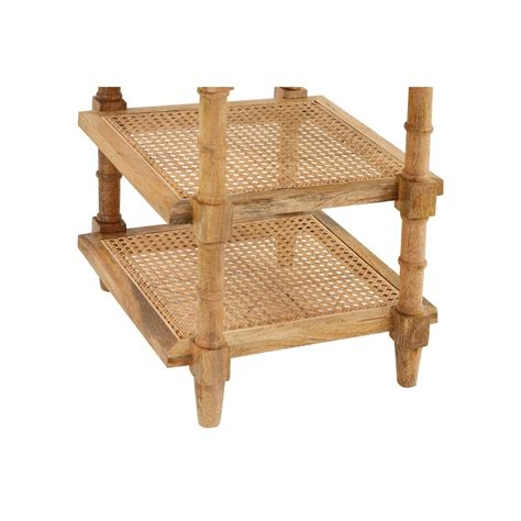 Chesterfield Wood & Cane 3 Shelf Side Table - Pier 1