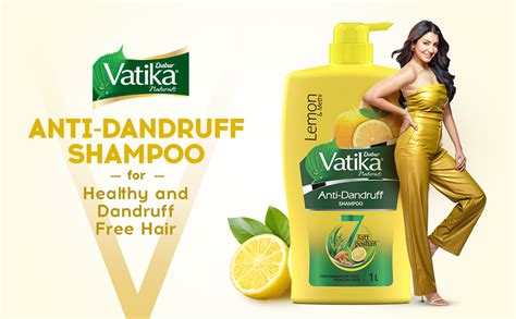 Dabur Vatika Lemon Anti-Dandruff Shampoo - 1L | Reduces Dandruff from ...