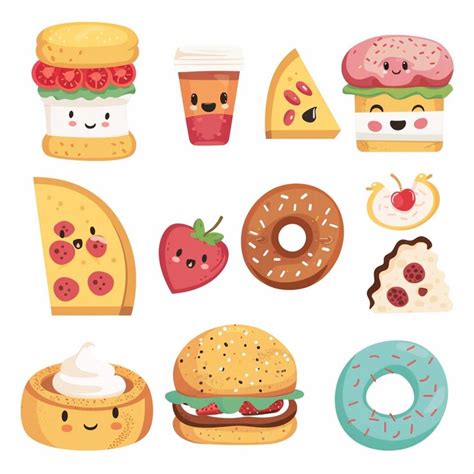 Snack food vector illustration cartoon design isolated background meal ...