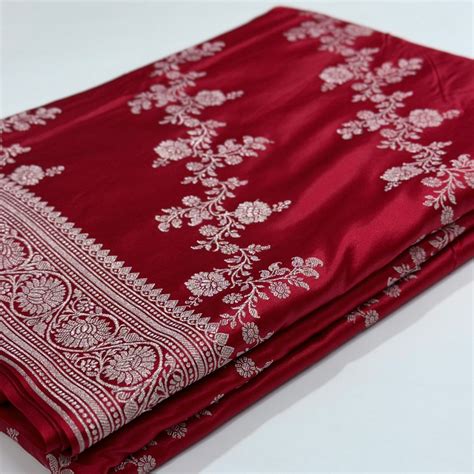 Red Mashru Silk Jaal – ZAIRA